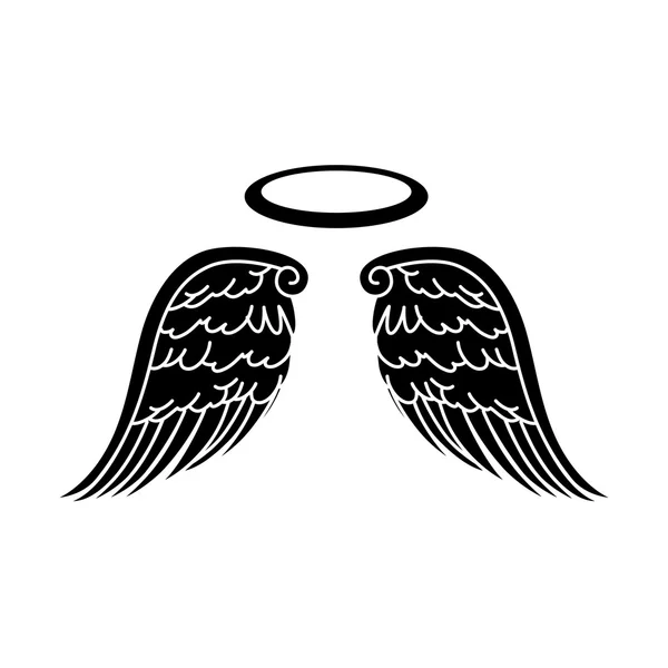 Wing halo angel icon vector — Stock Vector