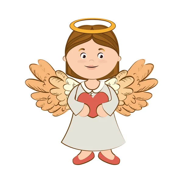 Ангел крыла любовь сердце икона вектор — стоковый вектор