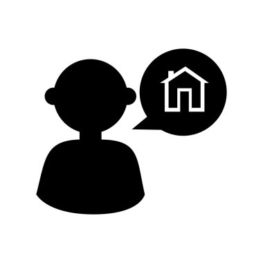 adam house Ajan simge vektör