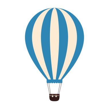 sıcak balon sepet mavi simge vektör