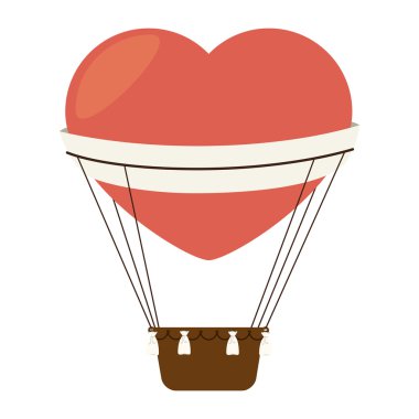 kalp balon ateşli aşk simge vektör