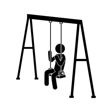 salıncak çocuk oyun simge vektör