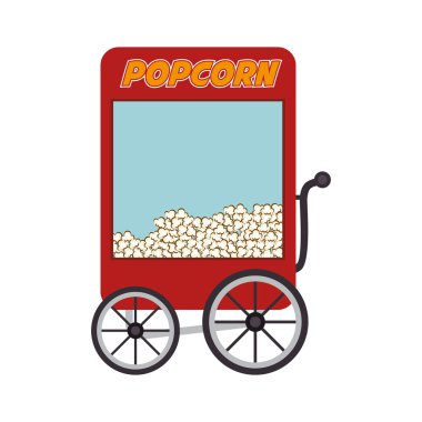 Pop corn arabası simge vektör