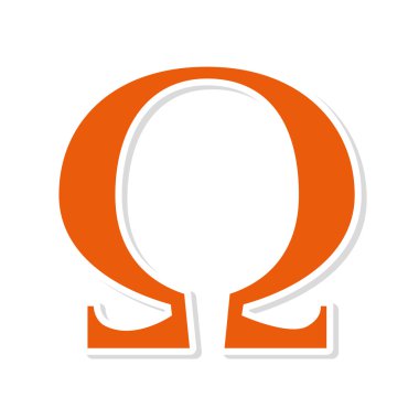 Omega sembolü alfabe simge vektör