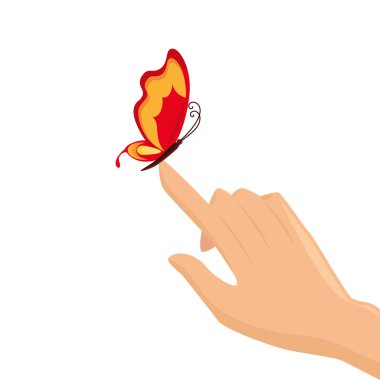 Kelebek el dokunmatik parmak