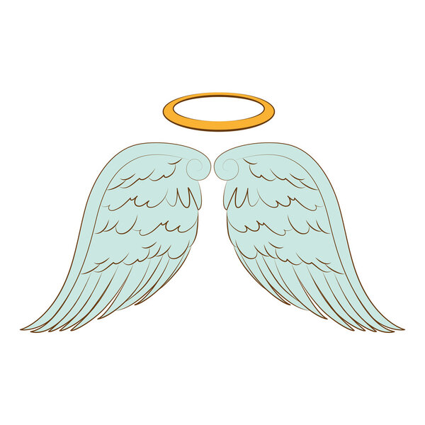 wing halo angel icon vector