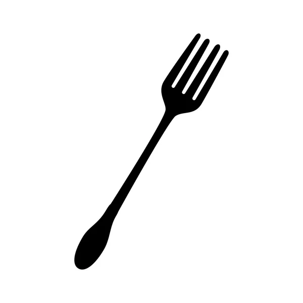 Furculiță utensil mese mânca icon vector — Vector de stoc