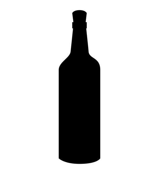 Botella vino bebida icono vector — Archivo Imágenes Vectoriales