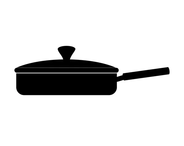 Pan fritura cozinha tampão utensílio ícone vetor —  Vetores de Stock