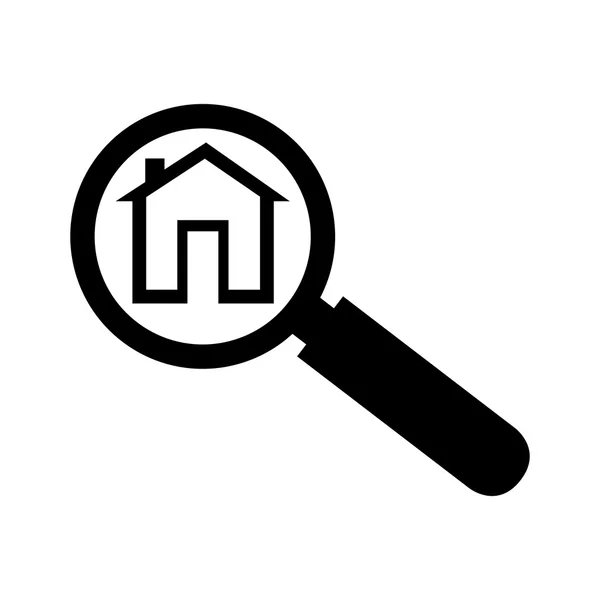 Lupe 搜索房子分析图标矢量 — 图库矢量图片