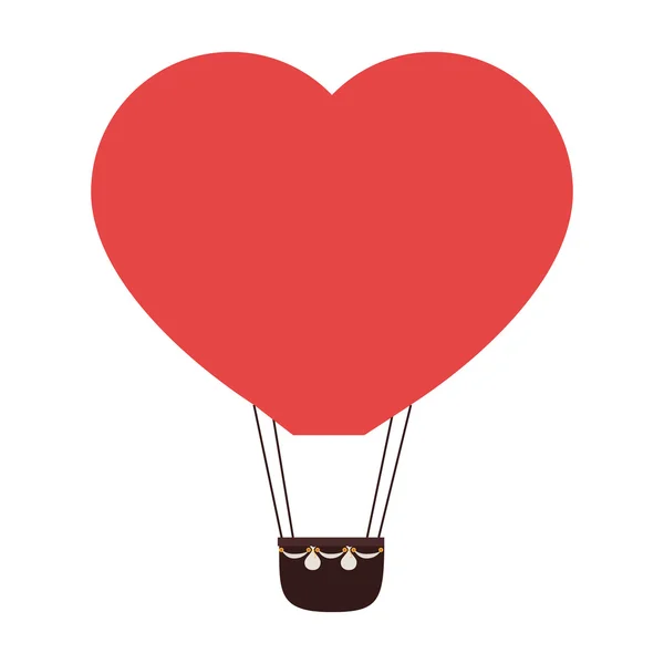 Corazón globo caliente amor icono vector — Vector de stock