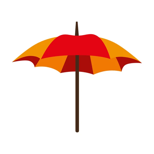 Parasol paraguas abierto a rayas vector icono — Vector de stock