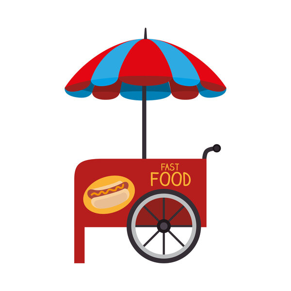 вектор значка тележки с зонтиком
