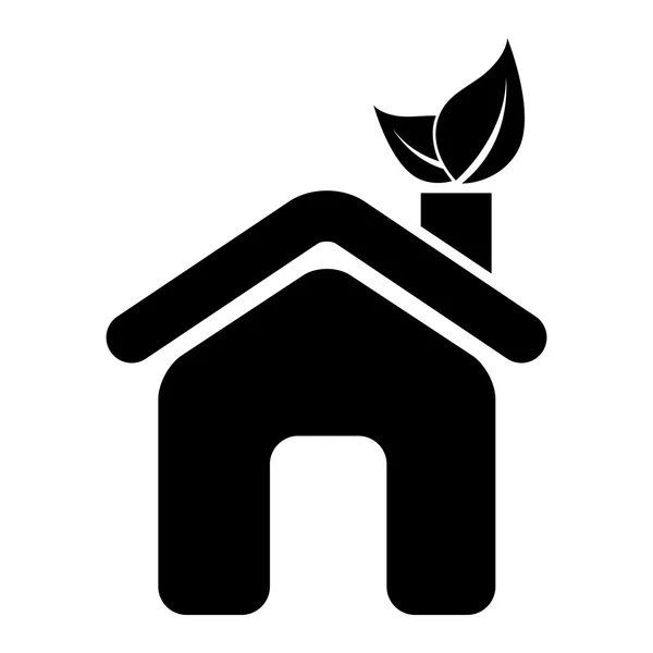 Casa ecología planta hojas icono vector — Vector de stock