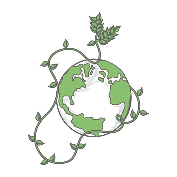 Earth globe groen pictogram vector — Stockvector