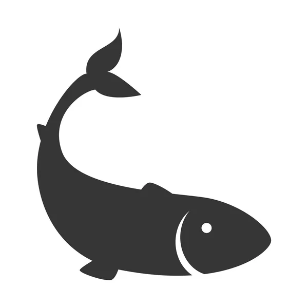 Sea fish aquatic icon — Stock Vector