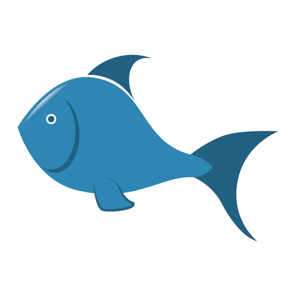 Meer Fisch blau Symbol Vektor — Stockvektor