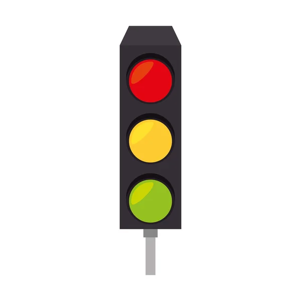 Light traffic signal street stoplight icon — Stock Vector