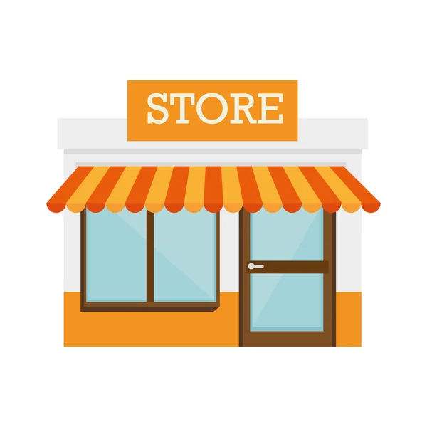 Shop winkel deur voorkant gebouw pictogram — Stockvector