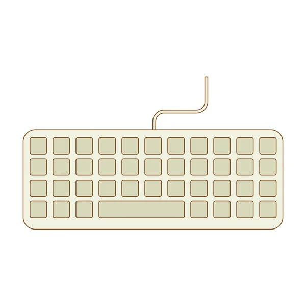 Clavier périphérique ordinateur icône vecteur — Image vectorielle