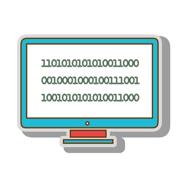 Binary code coding computer — Stock Vector