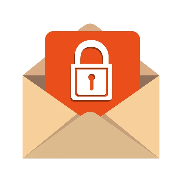Mail envelop vergrendelen — Stockvector