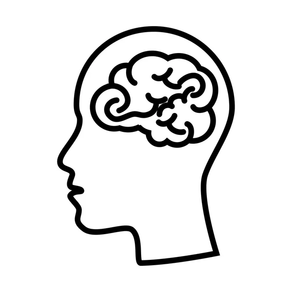 Cervello testa mente organo umano — Vettoriale Stock
