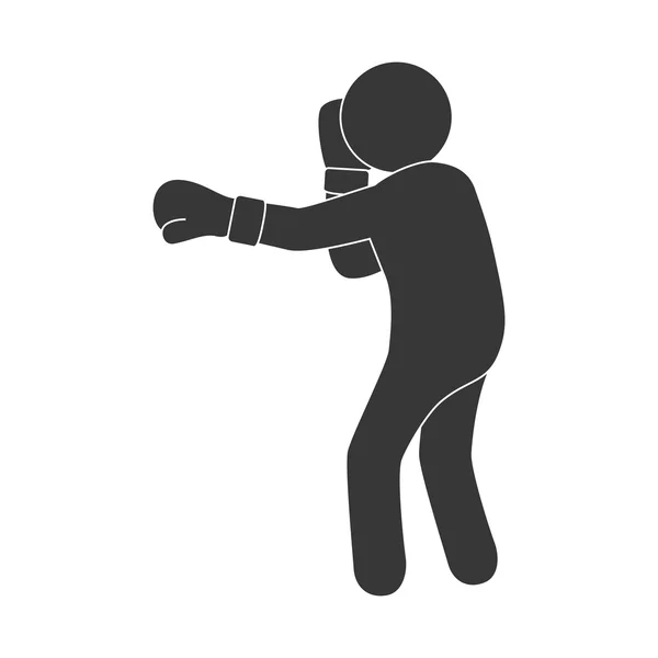 Boxe homme gants d'entraînement sport — Image vectorielle