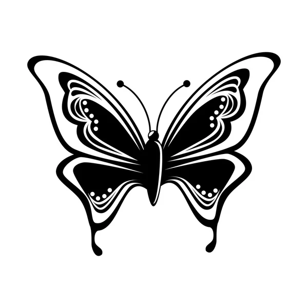 Pillangó állati rovar szárny sziluett — Stock Vector