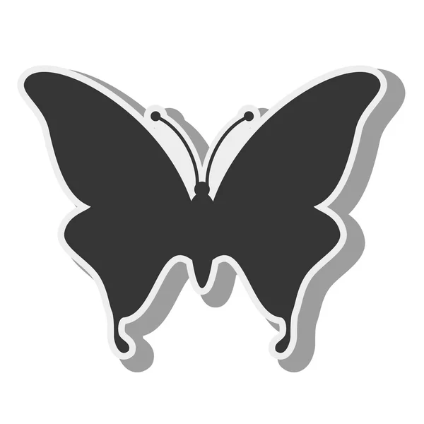 Silhouette d'aile d'insecte animal papillon — Image vectorielle