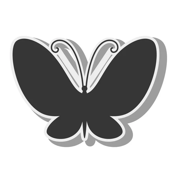 Butterfly djur insekt wing siluett — Stock vektor