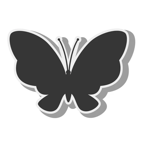 動物昆虫の翅の蝶シルエット — ストックベクタ