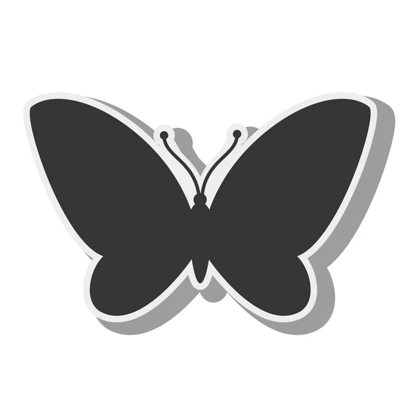 Mariposa animal insecto ala silueta — Vector de stock
