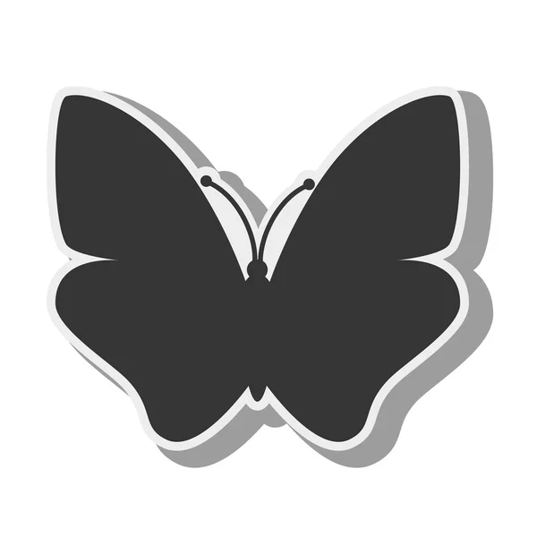 Motyl zwierzęta owad skrzydło sylwetka — Wektor stockowy