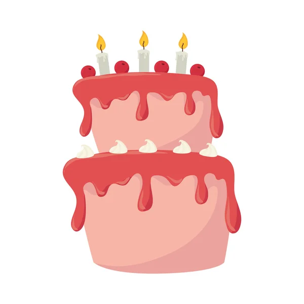 ケーキ誕生日キャンドル — ストックベクタ