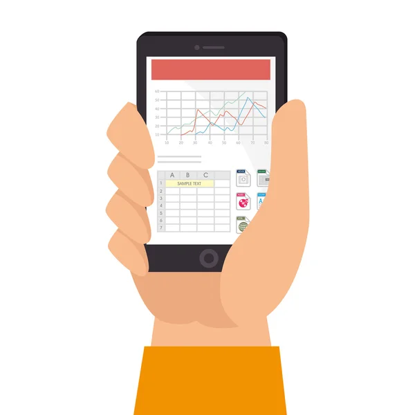 Arkusz kalkulacyjny plik dokumentu smartphone mobilnych — Wektor stockowy