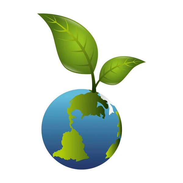 Planeta mundo global terra ecologia — Vetor de Stock