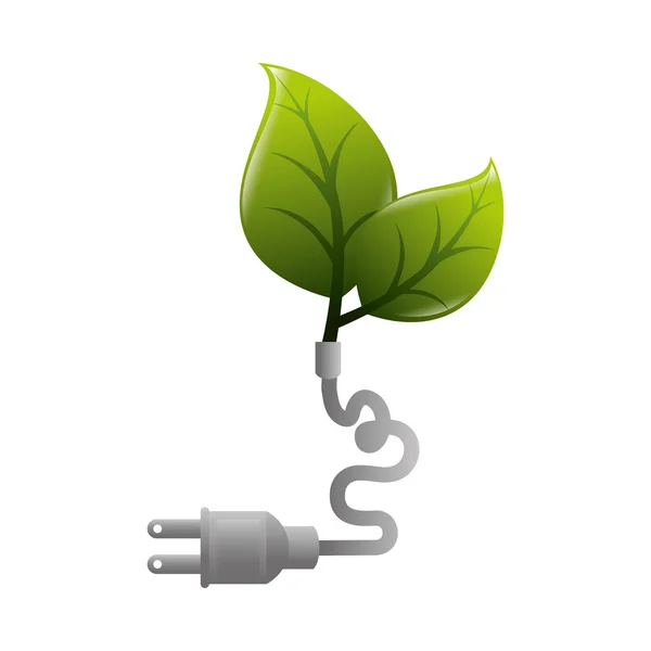 Planta enchufe ecología planeta cable — Archivo Imágenes Vectoriales