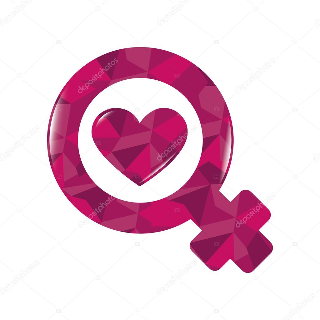 Female Gender Sign Heart Stock Vector By ©yupiramos 120127728 
