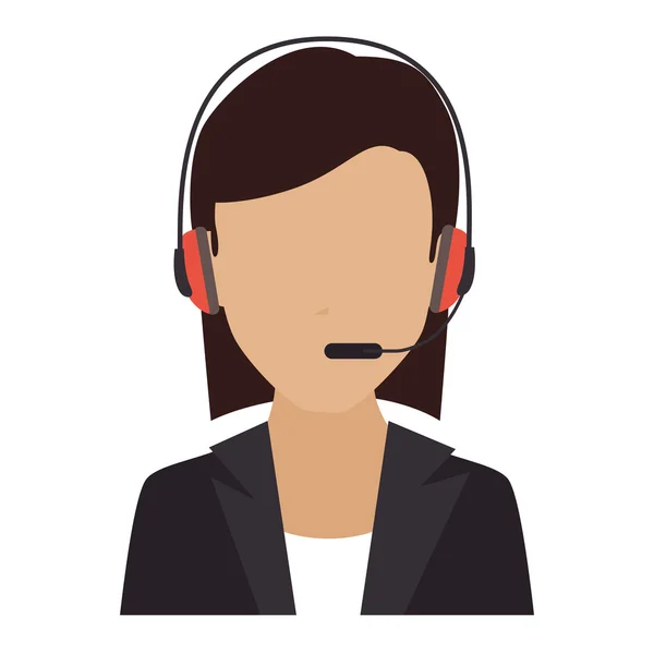 Persona operador auriculares asistente de servicio — Vector de stock