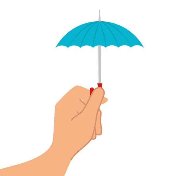 Umbrella accessory weather hand — Stock Vector