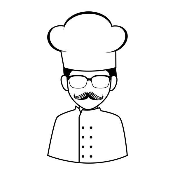 Chef-kok hoed uniforme persoon — Stockvector