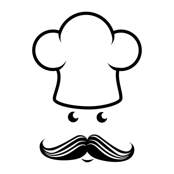 Chapeau chef chapeau moustache — Image vectorielle