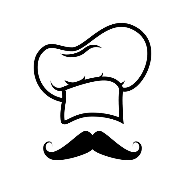 Chapeau chef chapeau moustache — Image vectorielle