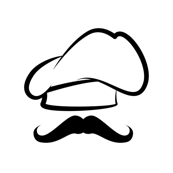 Cap chef hat mustache — Stock Vector