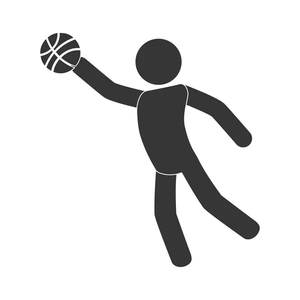 Hombre jugando baloncesto — Vector de stock