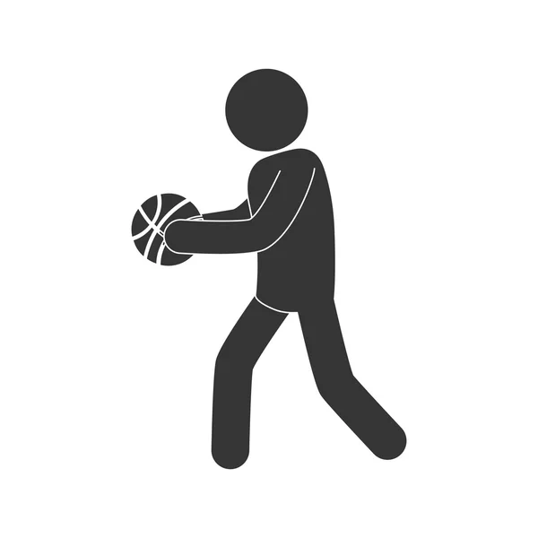 Людина грати в баскетбол — стоковий вектор