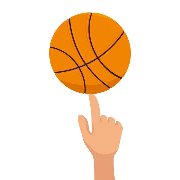 Baloncesto pelota deporte dedo — Vector de stock