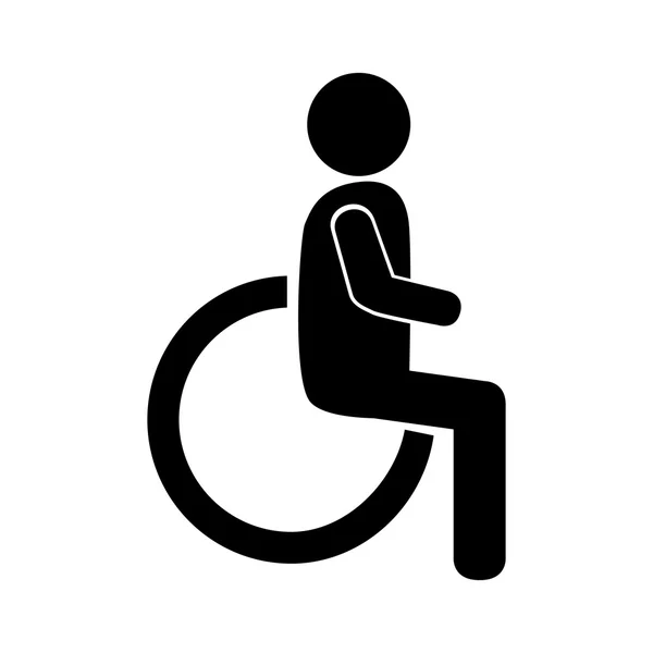 Signo de discapacidad silla de ruedas — Vector de stock