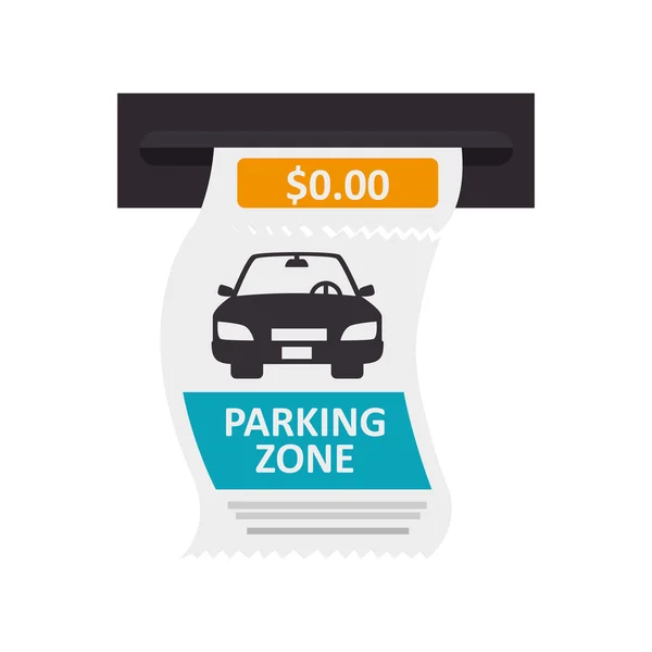 Car ticket parking — Stock Vector